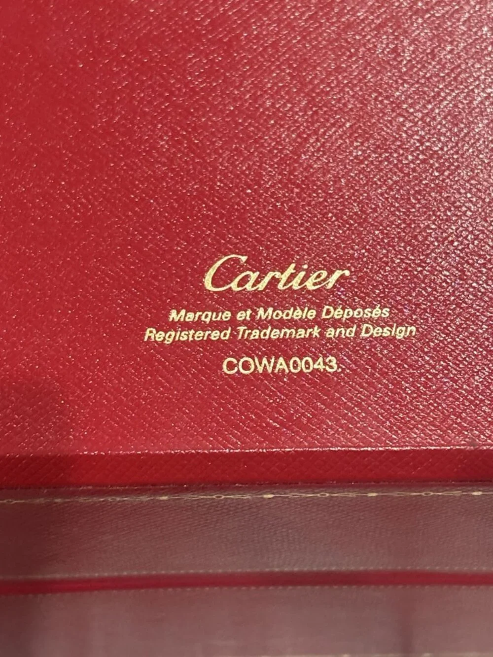 Vintage Cartier Watch Box COWA 0043 in Red Leather/Ivory Interior